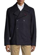 Brooks Brothers Red Fleece Wool-blend Button Peacoat