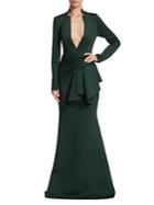Badgley Mischka Platinum Scuba Combo Mermaid Gown