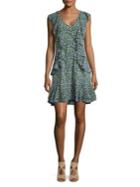 Michael Michael Kors Petite Floral Print Ruffle Dress