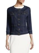 Ashley Graham X Marina Rinaldi Denim Quarter-sleeve Jacket