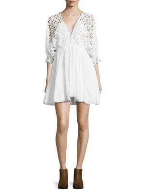 Free People Bella Note Eyelet Fit-&-flare Dress