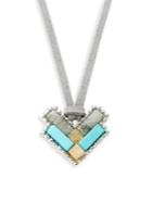 Design Lab Leather And Turquoise Arrow Necklace