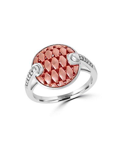 Effy Two-tone 925 Sterling Silver And Diamond Button Ring