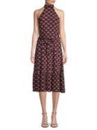 Michael Michael Kors Chandelier Scallop-print Halter Dress