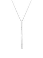 Lord & Taylor Cubic Zirconia And Sterling Silver Long Bar Necklace