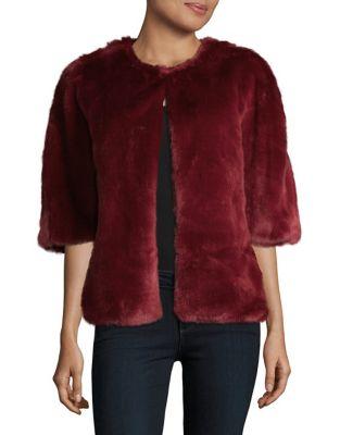Adrianna Papell Faux Fur Two-way Wrap Jacket