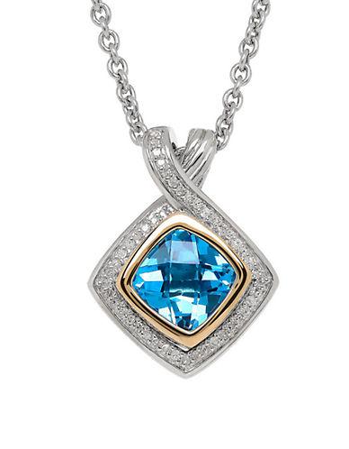 Lord & Taylor Blue Topaz And 14k Yellow Gold Pendant Necklace