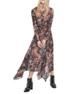 Miss Selfridge Scarf Print Hanky Hem Maxi Dress