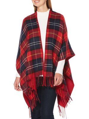 Rafaella Plaid Fringe Ruana