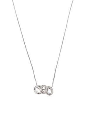 Cz By Kenneth Jay Lane Crystal Triple Ring Pendant Necklace