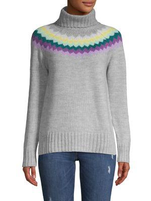 York And Hudson Zigzag Turtleneck Sweater