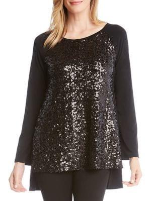 Karen Kane Sequin Long-sleeve Top