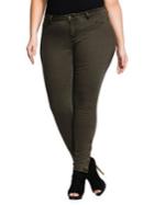 City Chic Plus Button Me Up Skinny Jeans