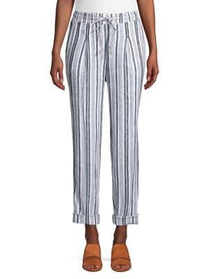 Jones New York Self-tie Linen Pants