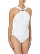 Michael Michael Kors Iconic Solids Highneck One-piece Swimsuit