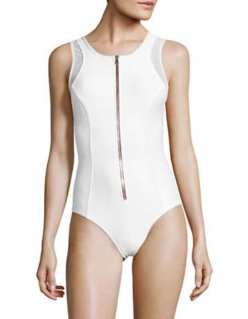 Luxe By Lisa Vogel Zip-front One-piece Swimsuit