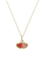 Lord & Taylor 14k Yellow Gold Double Heart Necklace
