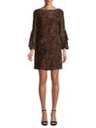 Elie Tahari Esmarella Leopard-print Velvet Burnout Dress