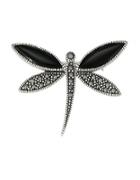 Lord & Taylor Marcasite Stone And Onyx Dragonfly Brooch