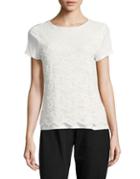 Karl Lagerfeld Suits Short-sleeve Knit Lace Top