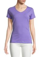 Lord & Taylor Plus Cotton-blend V-neck Tee