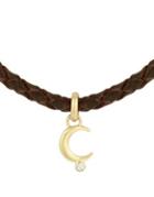 Lucky Brand Lost And Found Crystal & Leather Moon Choker