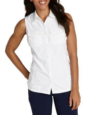 Eddie Bauer Sleeveless Button-front Top