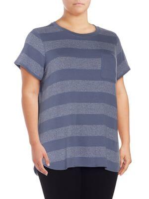 Calvin Klein Performance Plus Striped Short Sleeve Top