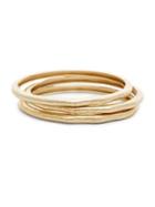 Sole Society Updated Textured Fashion & Stones Set Of Three Bangle Bracelet