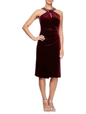 Alex Evenings Embellished Halterneck Shift Dress