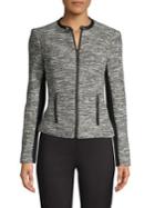 Calvin Klein Zip-front Tweed Jacket