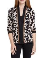 Nic+zoe Leader Of The Pack Animal-print Cotton Blend Cardigan