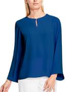 Vince Camuto Petite Solid Bell Sleeve Blouse