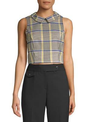 Miss Selfridge Plaid Cropped Top