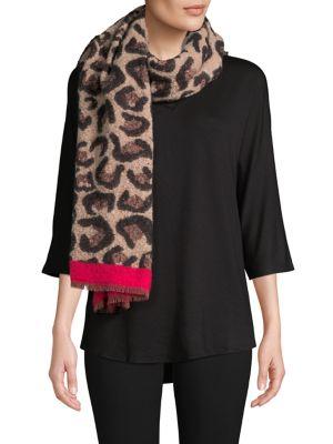 Collection 18 Leopard-print Fringe Scarf