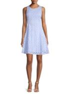 Donna Karan Circle Eyelet Cotton Fit-&-flare Dress