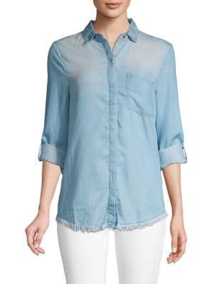 Beach Lunch Lounge Frayed Button-down Shirt