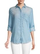 Beach Lunch Lounge Frayed Button-down Shirt