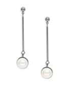 Design Lab Lord & Taylor Faux Pearl-accented Bar Drop Earrings