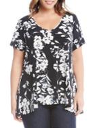 Karen Kane Plus Floral Swing Top