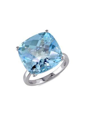 Sonatina 14k White Gold & Blue Topaz Cocktail Ring