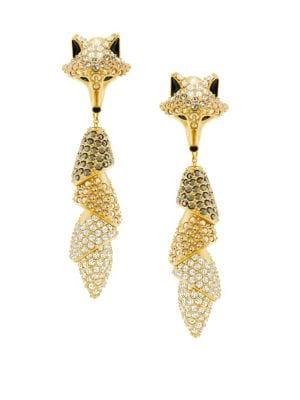 Swarovski Goldplated And Crystal March Fox Earrings