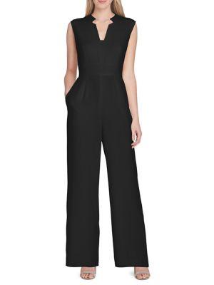 Tahari Arthur S. Levine Notch-neck Scuba Crepe Jumpsuit