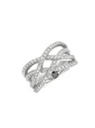 Morris & David 14k White Gold & Diamond Wave Ring