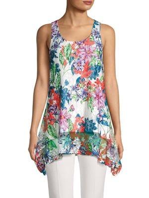 Cupio Illusion Sharkbite Floral Top