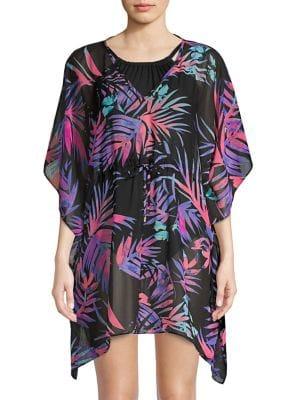 Calvin Klein Swim Printed Caftan-sleeve Coverup
