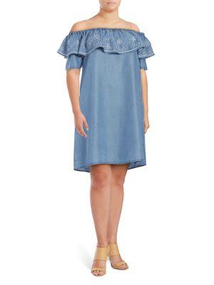 Context Plus Off-the-shoulder Cotton Dress
