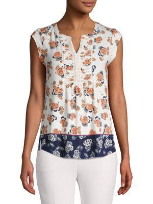 Daniel Rainn Floral Capsleeve Top