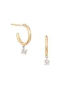 Adina Reyter 14k Yellow Gold, Sterling Silver & Diamond Huggie Hoop Earrings