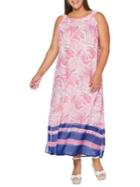 Rafaella Plus Random Palms Maxi Dress
